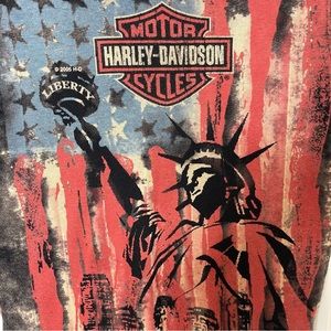 Harley-Davidson Vintage 2005 Liberty Muscle T-Shirt Cartersville Ga Sz L Black